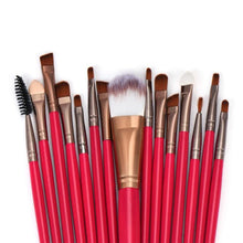2017 15pcs Makeup brushes set tools Toiletry Kit Wool Powder Foundation Eyeshadow Eyeliner Cosmetic brush Red