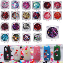 2017 1Box/7G Mixed Heart Nail sticker Thin Nail Art Glitter Paillette Nail Tip Gel Polish Nail art decorations Maquiagem