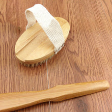 2017 2016 Natural Bristle Middle Long-handled Bamboo Shower Body Bath Brush Round Head Removable Shower Brush 88