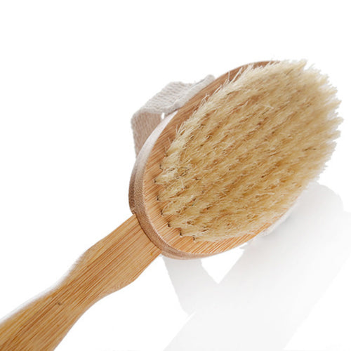 2017 2016 Natural Bristle Middle Long-handled Bamboo Shower Body Bath Brush Round Head Removable Shower Brush 88