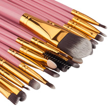 2017 20PCS Professional Makeup brushes sets Mini Powder Foundation Cosmetic Eyebrow Eyeshadow brush Kits Pincel maquiagem Pink