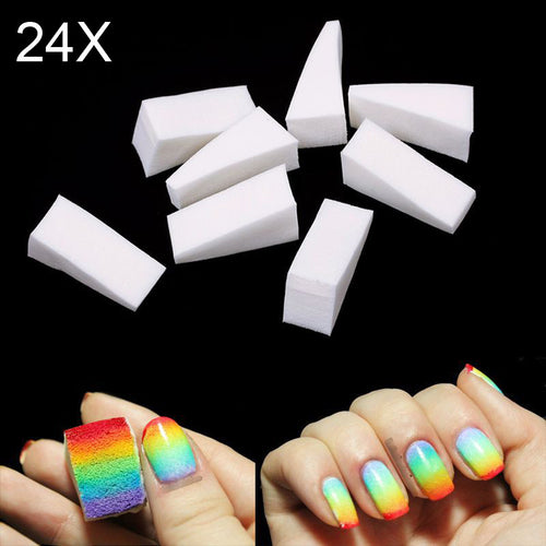 2017 24pcs Gradient Nails Soft Sponges for Color Fade Manicure DIY Creative Nail Art Tools Accessories