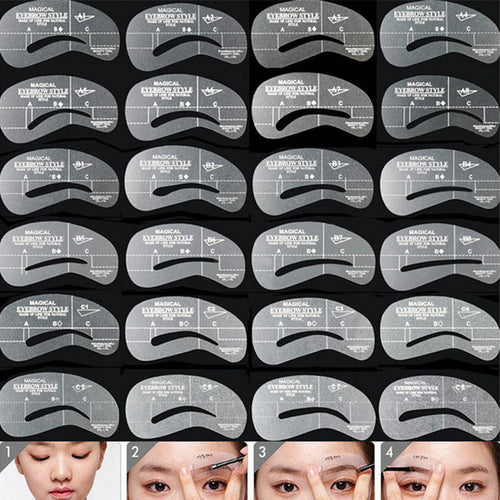 2017 24pcs New Supplementary Artifact Eyebrows Shaped Cards Kit Thrush Card Camber Thrush Posts Beauty Accessories 88