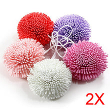 2017 2pcs New Bath/Shower Body Exfoliate Puff Sponge Mesh EVA Colorful Bath Ball 88