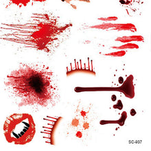 2017 2pcs Waterproof Bloody Scars Tattoo Halloween Horror Terror Wound Scary Blood Injury Stickers