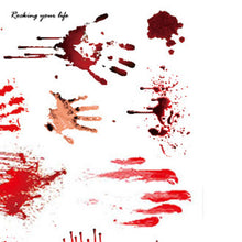 2017 2pcs Waterproof Bloody Scars Tattoo Halloween Horror Terror Wound Scary Blood Injury Stickers