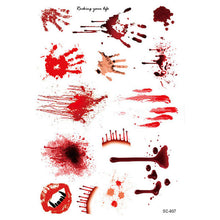 2017 2pcs Waterproof Bloody Scars Tattoo Halloween Horror Terror Wound Scary Blood Injury Stickers