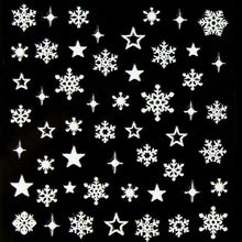 2017 3D Nail Art Stickers Christmas Decals Decoration Snowflake Star Design Nail Sticker White