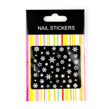 2017 3D Nail Art Stickers Christmas Decals Decoration Snowflake Star Design Nail Sticker White