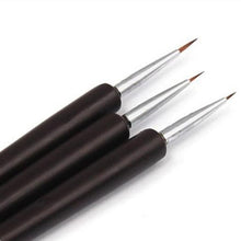 2017 3Pcs Dotting Painting Drawing Pen UV Gel Liner Polish Brush Tool Nail Art Pen Maquiagem Black