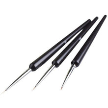 2017 3pcs Mini Acrylic Nail Art Design Decoration Pen Brush Painting Drawing Make up Nail tools Black