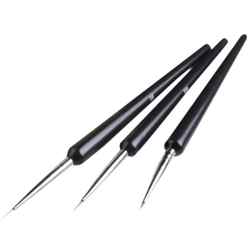 2017 3pcs Mini Acrylic Nail Art Design Decoration Pen Brush Painting Drawing Make up Nail tools Black