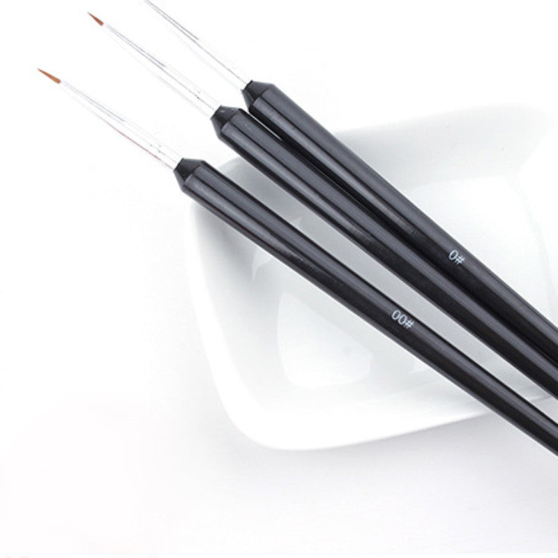 2017 3pcs Professional Nail Painting Flower Hook Line Carved Painted Flowers Pen Gel Polish Art Set Dotting Tools