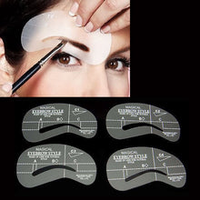 2017 4Pcs Eyebrow Shaping Stencil Set Grooming Tools Drawing Card for Dashing Eyebrows C1-C4