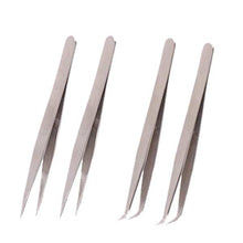 2017 4pcs/ Set Nails Art Stainless Steel Tweezer Nail Art Curved Straight Tools Forceps Cutting Pliers Pincers Sets