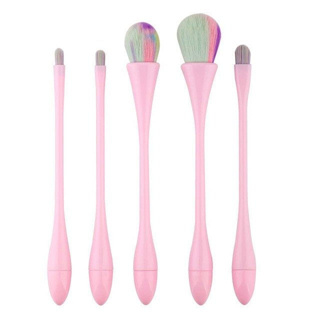 2017 5 Pcs Set Makeup Brushes Drop Shape Colorful Lipbrush Concealer Brush Tool Eye Shadow Make Up Brush Suit