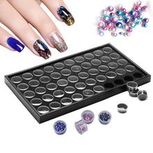 2017 50 Pots Nail Art Manicure Empty Glitter Dust Powder Jewelry Display Box Cases Decorations Storage Plate Tool