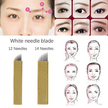 2017 50PCS 12/14 Pin Permanent Makeup Eyebrow Tatoo Blade Microblading Needles For 3D Embroidery Manual Tattoo Pen Machine