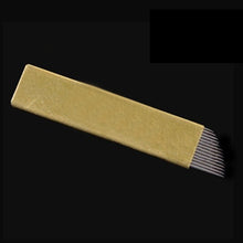 2017 50PCS 12/14 Pin Permanent Makeup Eyebrow Tatoo Blade Microblading Needles For 3D Embroidery Manual Tattoo Pen Machine