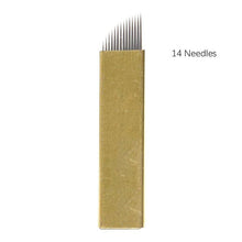 2017 50PCS 12/14 Pin Permanent Makeup Eyebrow Tatoo Blade Microblading Needles For 3D Embroidery Manual Tattoo Pen Machine