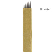 2017 50PCS 12/14 Pin Permanent Makeup Eyebrow Tatoo Blade Microblading Needles For 3D Embroidery Manual Tattoo Pen Machine