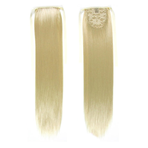 2017 55cm Straight Ribbon Ponytail No Shiny Hot Resistant Fiber Clip in Hair Extensions