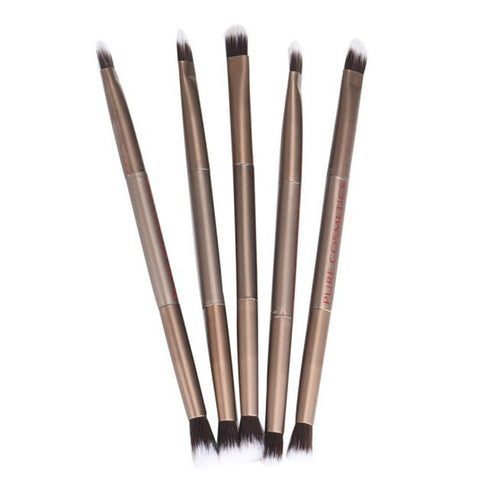 2017 5PCS Makeup Eye Powder Foundation Eyeshadow Blending Double-Ended Brush Pen Makeup brushes professional Gold