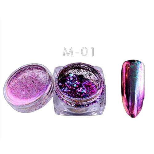 2017 6 Colors Powder Flakes Nail Bling Mirror Shimmer Powder Nail Glitter Hot sale women Nail art decorations Maquiagem