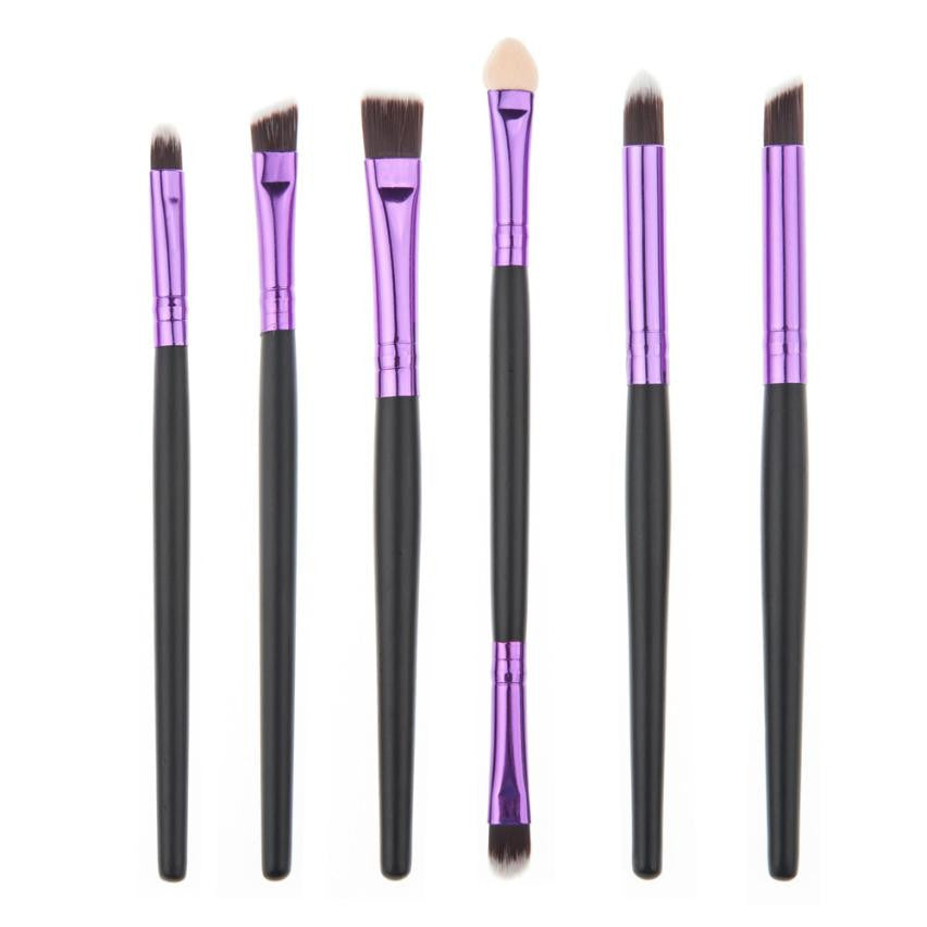 2017 6PCS Cosmetics Make up brush Lip Blusher Powder Foundation Eyeshadow Eyeliner Professional Makeup brushes Pincel maquiagem