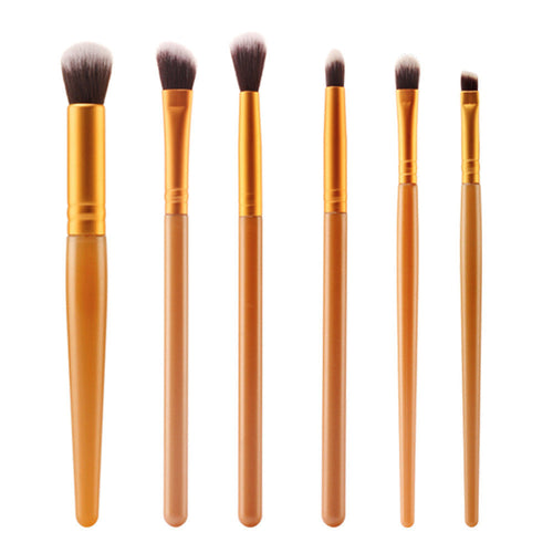 2017 6PCS Powder Foundation Eyeshadow Eyeliner Cosmetic brush Beauty Professional Makeup brushes Sets Pinceis de maquiagem
