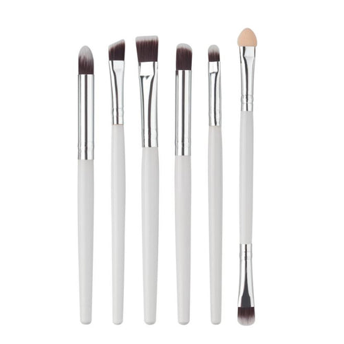2017 6Pcs Cosmetics Blusher Eyebrow Eyeshadow brush Professional Makeup brushes Sets Makeup tools Pinceis de maquiagem White