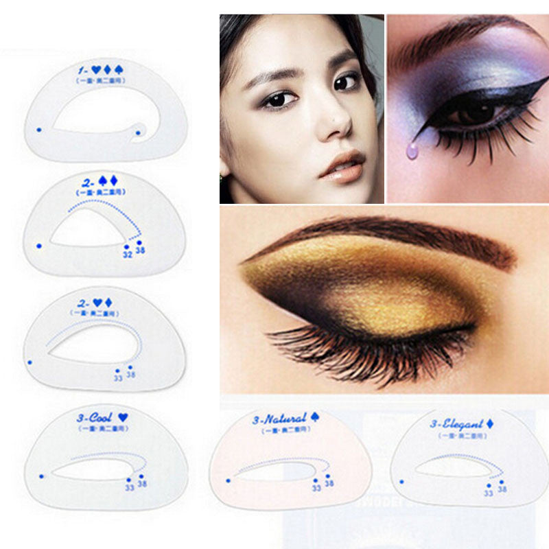2017 6pcs Eyebrow Stencils Eyeshadow Models Card Auxiliary Tools Tracing Card Eye Shadow Drawing Eye Makeup Tools 2017