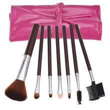 2017 7PCS Concealer Powder Foundation Eyeshadow Eyelashes brush Professional Makeup brushes and Cosmetic bag Pincel maquiagem
