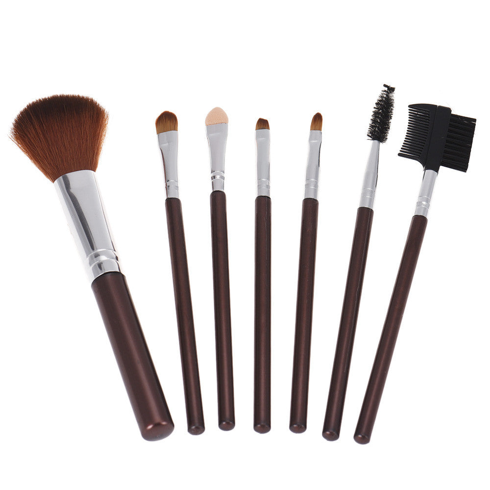 2017 7PCS Concealer Powder Foundation Eyeshadow Eyelashes brush Professional Makeup brushes and Cosmetic bag Pincel maquiagem