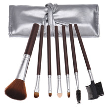 2017 7PCS Concealer Powder Foundation Eyeshadow Eyelashes brush Professional Makeup brushes and Cosmetic bag Pincel maquiagem