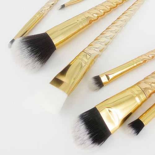 2017 7PCS Professional Makeup brushes Set Cosmetic Face Powder Foundation Eyebrow Eyeshadow Lip Brush Pinceaux maquillage Gold