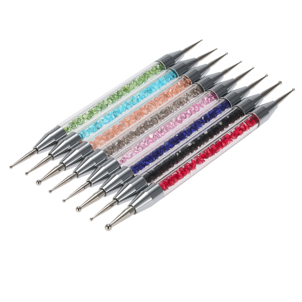 2017 8pcs Nail art Dotting Paint Pen Rhinestone Strap for Nail Salon Decorating Nails Salon Manicure DIY Makeup tools Maquiagem