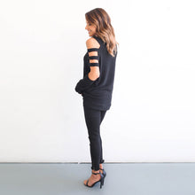 2017 Autumn Fashion Cotton Blend O Neck Long Sleeve Off The Shoulder T Shirt Women Tee Tops Tshirt Femme 3Color ropa mujer #1202