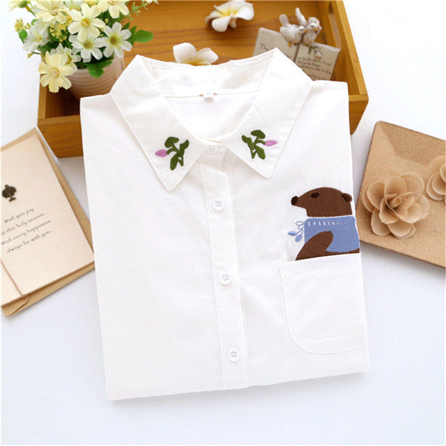 2017 Autumn New Blouse Fashion Casual Female Long Sleeve Print Women Shirt Turn-down Collar Tops With Button 72179