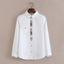 2017 Autumn New Blouse Fashion Casual Female Long Sleeve Print Women Shirt Turn-down Collar Tops With Button 72179