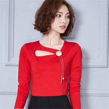 2017 Autumn New Fashion Full Sleeve T-shirts Plus Size Female Chain t shirts Top O-neck Women Top 72201