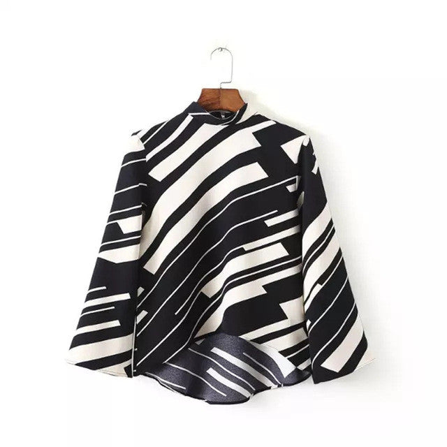 2017 Autumn New Shirt Fashion Full Sleeve Casual Plus Size Female Women Blouse Stand Plus Size Patchwork Zip-up Tops 72089