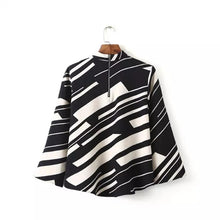 2017 Autumn New Shirt Fashion Full Sleeve Casual Plus Size Female Women Blouse Stand Plus Size Patchwork Zip-up Tops 72089