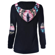 2017 Autumn Winter Hoodie Women Geometric Print Casual Hooded Womens Pocket Sweatshirt Pullover Tops Female sudadera mujer &03