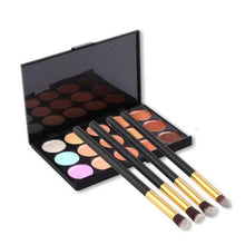 2017 Beauty 15 Colors Contour Concealer Palette+4PCS Powder Foundation Makeup brushes+4PCS Makeup sponge Blending Cosmetic brush