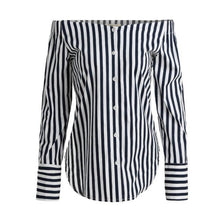 2017 Black And White Stripe Women's Blouses Off The Shoulder Blouse Slash Neck Long Sleeve Women Shirts Tops camisetas mujer #23