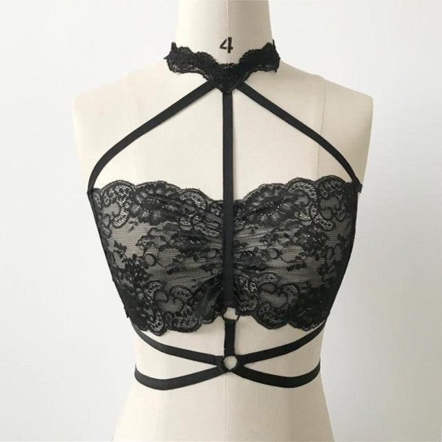 2017 Black Sexy Women Bandage Bustier Crop Top Lace Cropped Feminino Women Strappy Short Tanks Tops Bralette Camis Female #23