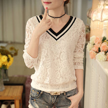 2017 Blusas femininas Casual Women Hollow Out Blouses Long Sleeve Tops Autumn Stand Lace Print Shirts 71768