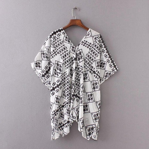 2017 Boho Beach Kimono Cardigans Women Fashion Summer Loose Chiffon vintage Print Ladies Shirts Women Tops Kimono Feminina #53