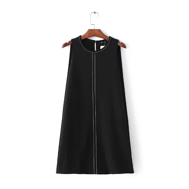 2017 Brand New Vestidos Plus Size Sexy A-line Knee-Length Dress Brief Sleeveless O-neck Women Dresses 72092